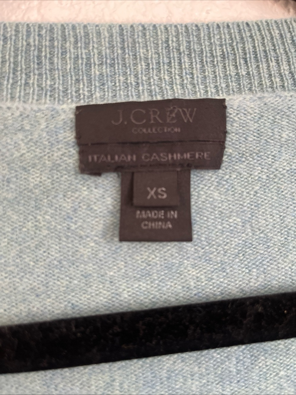 J Crew Collection Italian Cashmere V-Neck Sweater Blue Heather Luxury XS Preppy - Picture 3 of 7